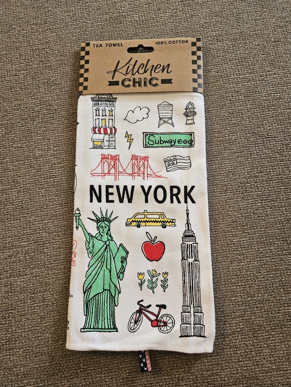 NWT Kitchen Chic 100% cotton New York tea towel